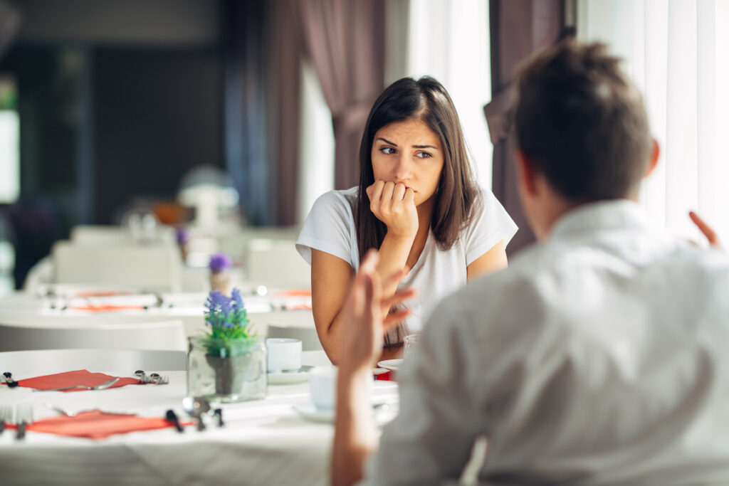 woman struggling with relationship with parent