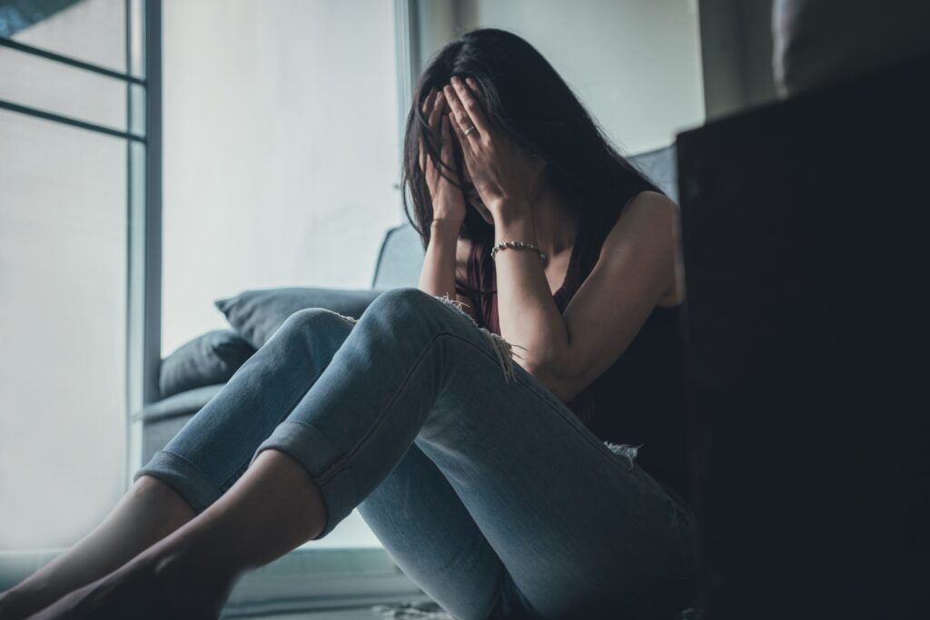 woman feeling panic